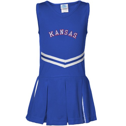 Kansas Jayhawks Youth Girls Royal Blue Cheerleader Dress (X-Small)