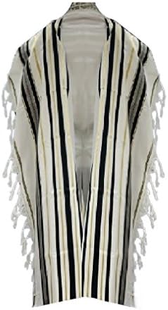 Jewish Tallit Prayer Shawl Size 18/24/36/40/50/60/70 Black/Gold Stripes ( size 60 - (55 inches x 73 inches))
