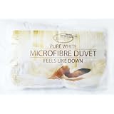 SLIGHT SECOND King 4.5 Tog Pure White Microfibre Cover Hollowfibre Filled Duvet