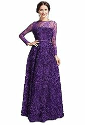 Chiffon Bateau Neck High-Neck Cocktail Floor Length Lace Applique General Print Evening Dress/Prom Dress/Wedding Party Dress 