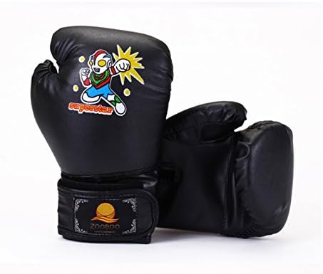 Daycent Kid's PU Boxing Gloves Cartoon MMA Muay Thai Training (Black)
