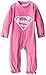 Warner Brothers Baby Baby-Girls Newborn Supergirl Light Pink Velour Coverall