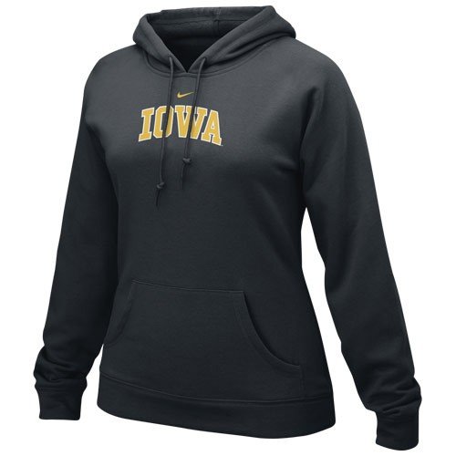 Nike Iowa Hawkeyes Ladies Black Arch Lettering Hoody Sweatshirt