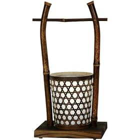 Simple Unique Housewarming Gift Idea - 15" Japanese Style Rice Bucket Lantern Decorative Lamp