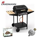 Landmann Gasgrill 12375 Luxus Ausführung Lavastein Grill Grillwagen BBQ