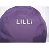 Personalized Monogram Embroidered Beanbag Chair Kid Size Comfy Bean Natural Cotton Removable Washable Cover - Purple