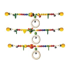Wooden Baby Pram Toy Cord Mobiles - Mousey