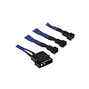 BitFenix Alchemy Multisleeve 4-Pin 20cm Molex to Triple 3-Pin 5V Fan Adapter - Blue Sleeve/Black Connector (BFA-MSC-M33F5VBK-RP)