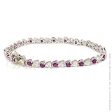 STUDIO 925: *AMETHYST CZ TRILLION HEARTS TENNIS BRACELET*