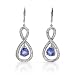 Earrings With 5.37ctw Precious Stones - Genuine Clean Diamonds and Tanzanites Well Made in 14K White Gold. Total item weight 8.40g Length 47.0mm