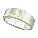14K Two Tone Gold 1/5 ct. Princess Cut Diamond Men's Wedding Ring