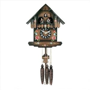 Musical Cuckoo Clock with Painted Flowers Design