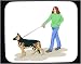 Mouse Pad with German Shepherd, walking, rasta, woman, dog, animal, pet, verb, canine