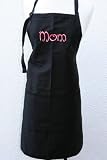 Black "Mom" Embroidered Apron by 