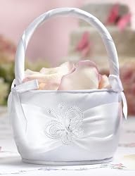 Butterfly Beauty Satin Flower Girl Basket