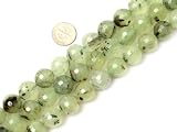 14mm Round faceted gemstone Prehnite beads strand 15"