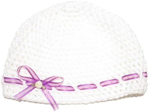VTShop Kid's Beanies Hat 18" X 6.5" Purple Ribbon White