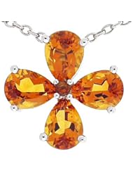 Tommaso Design (tm) Pear Shape Genuine Citrine Flower Pendant
