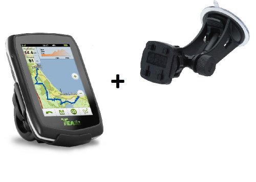 BUNDLE Teasi one Navigation Wandernavigation GPS Geocaching + Fix Stand Saugnapfhalter