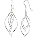 Sterling Silver Pear Shape Wire Wrap Dangle Earrings, 2 3/16" (56mm) tall