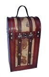 Wood Gift Box Wine Double Antique Atlas Treasure Chest