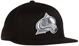 NHL Men's Colorado Avalanche Game Day Black Pro Shape Flat Brim Flex Cap- Tx79Z (Black, Small/Medium)