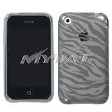 Apple iPhone 3G/3GS Smoke Zebra Skin Candy Skin Cover Silicone/Gel/Soft/Cover/Case