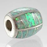 Sterling Silver and Opal Inlaid Barrel by Calvin Begay, #10651