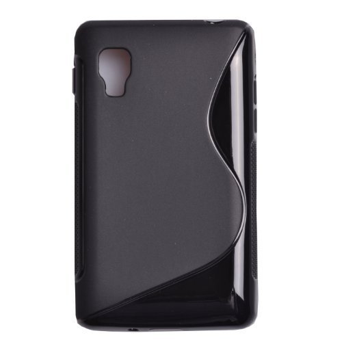 Einzige Slim Fit Flexible S-Line TPU Silicone shell Case Cover for LG Optimus L4 II E440 / LG39C with Premium Universal Screen-Stylus (Black)