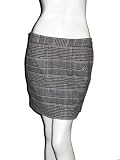 ADAM PLUS EVE Wool Plaid Skirt in Gray