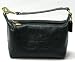 AUTHENTIC COACH SIGNATURE BLACK LEATHER SMALL TOP HANDLE POUCH 40160