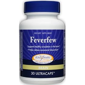 Feverfew 30 Caps ( Supports healthy circulation in the brain ) By Enzymatic Therapy