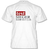 TEST SIEGER - SEHT GUT... Herren Fun T-Shirt Weiss Gr. XL