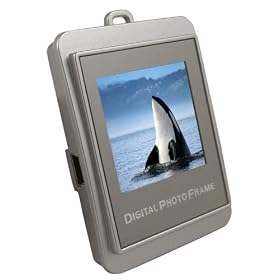 Silver 32 MB Digital Photo Frame Keyring 1.5 Inches - Stores 435 Images