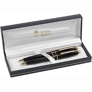 Bill Blass Black Ballpoint Pen and Pencil Set Office Pen Gift Set