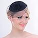 FAYBOX Vintage Mesh Net Wool Felt Pillbox Flower Women Fascinator Hat Hair Clip