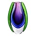 Luxury Lane Hand Blown Multicolor Sommerso Oval Art Glass Vase 10