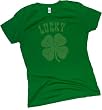 Lucky Shamrock (Gold) -- St. Patricks Day Crop Sleeve Fitted Juniors T-Shirt