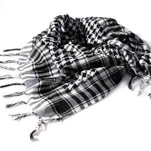 FASHION BLACK & WHITE GRID COTTON SCARF WRAP FLAX SHAWL UNISEX MEN WOMEN WINTER CLOTHES
