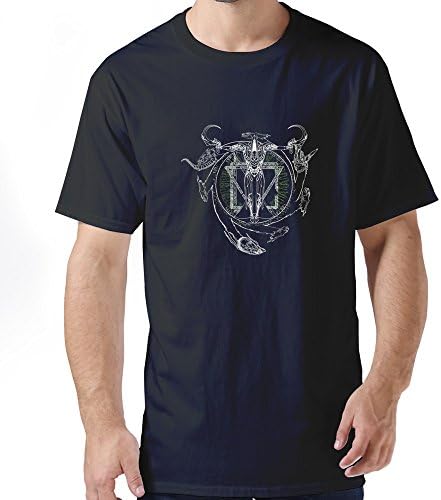 WANGC Mens Mortus Centrum Solum Vita Short Sleeve Round Collar Tee M Black