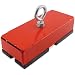 Heavy-Duty Retrieving and Holding Magnet, 5" Length, 2" Width, 1" Height with Eyebolt, Nut, and Magnetic Shields, 150 Pounds Pull, 1 each