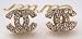 Designer Inspired CC double C STUD all Swarovski Crystal Earrings,gold accent, light weight, small size picture