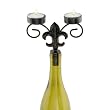 Fleur De Lis Wine Bottle Candelabra - Includes 2 Tealights