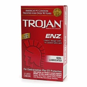 Trojan Non-Lubricated Latex Condoms, Enz 12 ct (Quantity of 4)