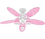 Hunter Fan 23781 44-Inch Dreamland 4-Blade 3-Light Ceiling Fan, White with Pink Blades and Shades