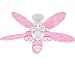 Hunter Fan 23781 44-Inch Dreamland 4-Blade 3-Light Ceiling Fan, White with Pink Blades and Shades
