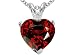2.02 cts Genuine Garnet and Diamond Heart Pendant - 14kt White or Yellow Gold