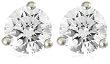 Platinum Round Diamond 3-Prong Stud Earrings (1 cttw, G-H Color, VS2 Clarity)