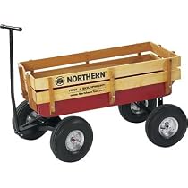 Northern Industrial Tools Big Red Wagon With Wooden Sides - 250-Lb. Capacity