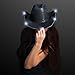 FlashingBlinkyLights Black Sequin Light Up LED Cowboy Hat